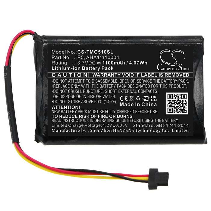 CS-TMG510SL : Battery for TomTom Go 510, 4FA50, Go 520 and others - Replaces TomTom P5, AHA11110004, P6 and others