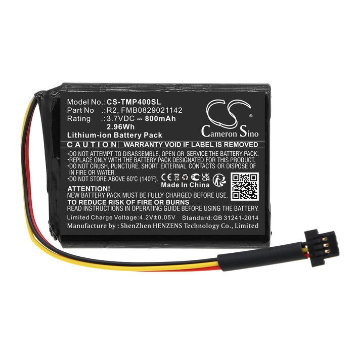 CS-TMP400SL : Battery for TomTom Pro 4000, 4EG0.001.08, XXL and others - Replaces TomTom R2, FMB0829021142, FMEB0939041646 and others