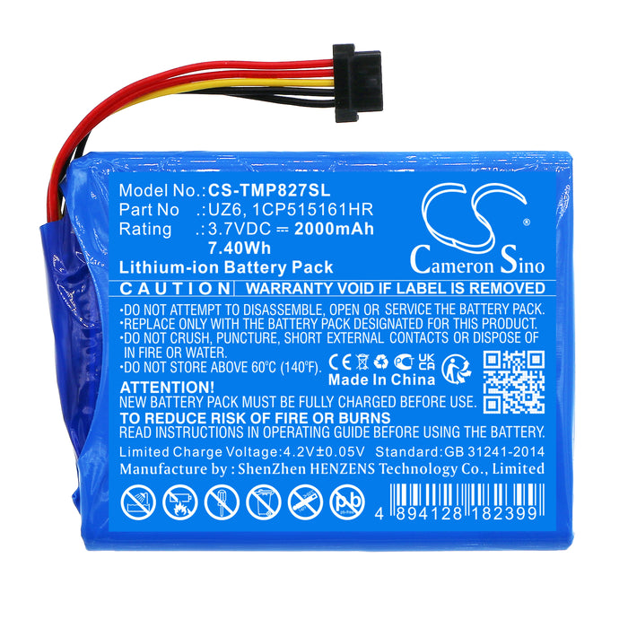 CS-TMP827SL : Battery for TomTom Pro 8270, Pro 8275, Bridge and others - Replaces TomTom UZ6, 1CP515161HR