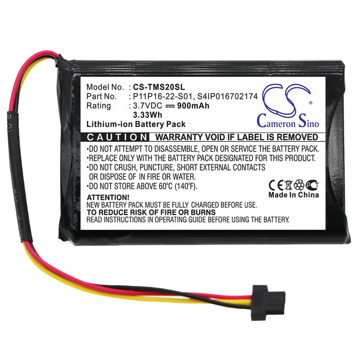 CS-TMS20SL : Battery for TomTom Start XL, 4ET0.002.07 - Replaces TomTom P11P16-22-S01, S4IP016702174