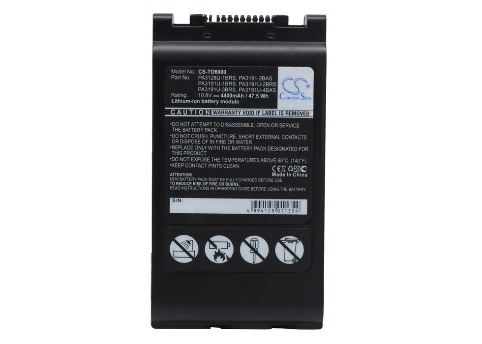 CS-TO6000 : Battery for Toshiba Tecra M7-ST4013, Portege M700-S7004X Tablet PC, Portege M405 and others - Replaces Toshiba PA3128U-1BRS, PA3191-2BAS, PA3191U-1BAS and others