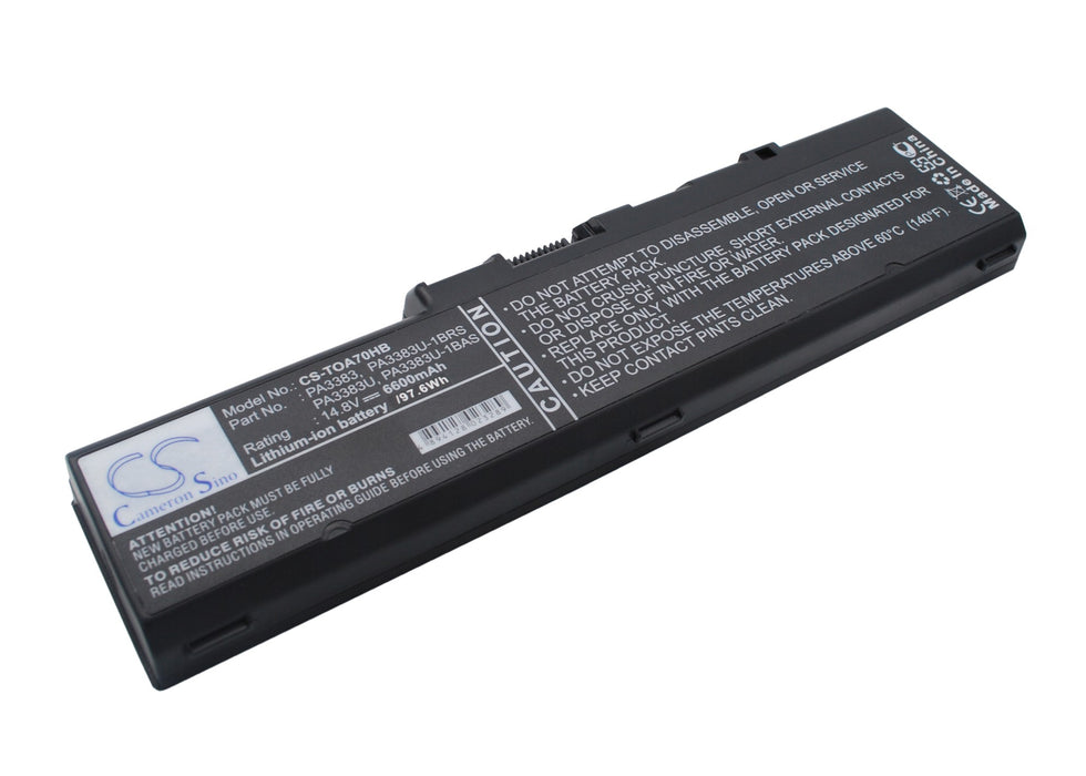 CS-TOA70HB : Battery for Toshiba Satellite A70, Satellite A70-S2362, Satellite A70-S249 and others - Replaces Toshiba PA3383, PA3383U, PA3383U-1BAS and others