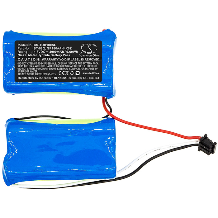 CS-TOB100SL : Battery for Topcon LS-B100, LS-B110, LS-B110W and others - Replaces Topcon BT-68Q, GP180AAH4X6Z