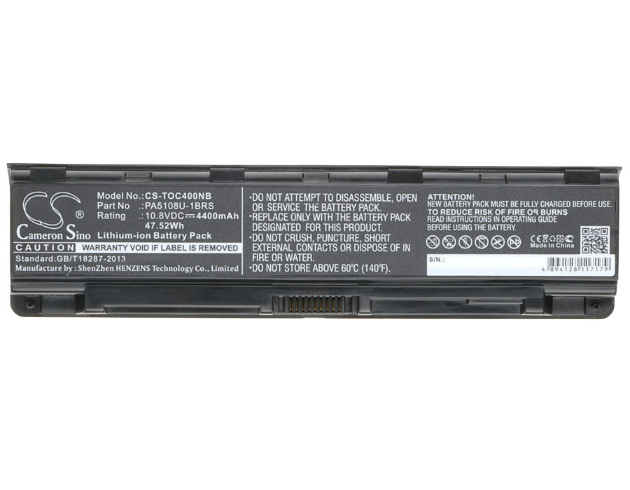 CS-TOC400NB : Battery for Toshiba Satellite C40-AD05B1, Satellite C40-AT15B1, Satellite C40-AS20W1 and others - Replaces Toshiba PA5108U-1BRS, PA5109U-1BRS, PA5110U-1BRS and others