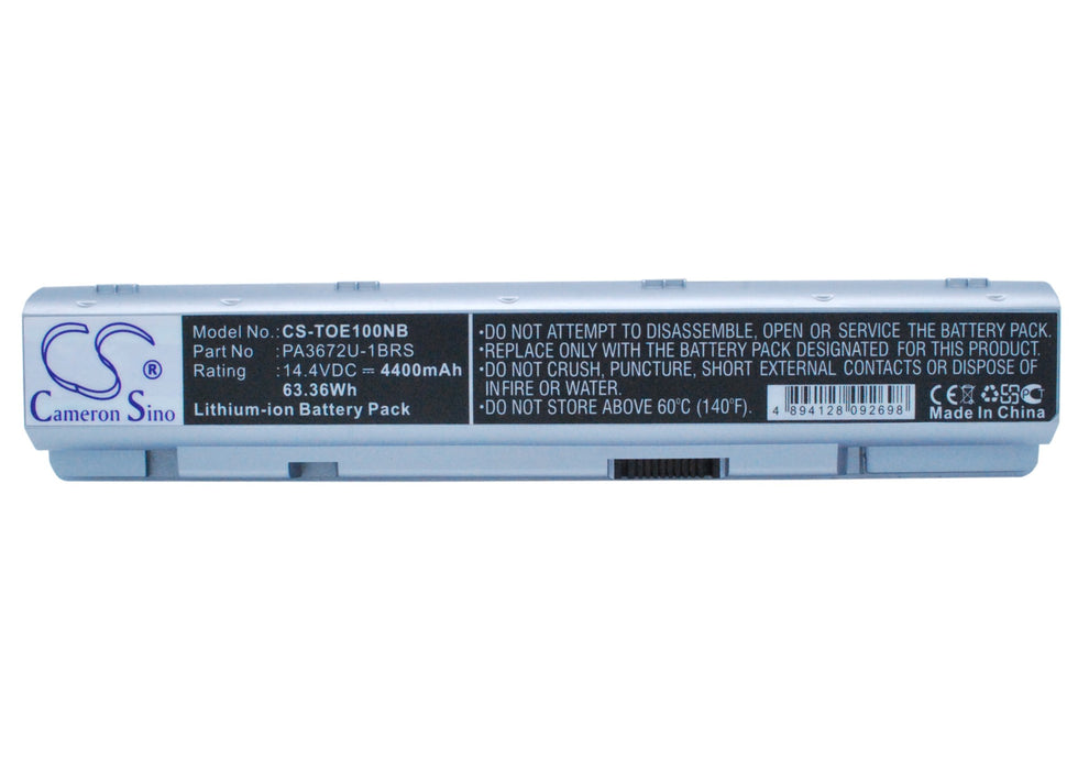 CS-TOE100NB : Battery for Toshiba Satellite E100, Satellite E105, Satellite E105-S1402 and others - Replaces Toshiba PA3672U-1BRS