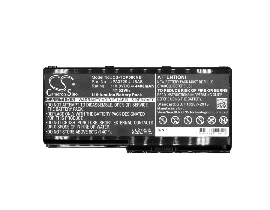 CS-TOP500NB : Battery for Toshiba Dynabook Qosmio GXW/70LW, Qosmio 90LW, Qosmio 97K and others - Replaces Toshiba PA3729U-1BAS, PA3729U-1BRS, PA3730U-1BAS and others