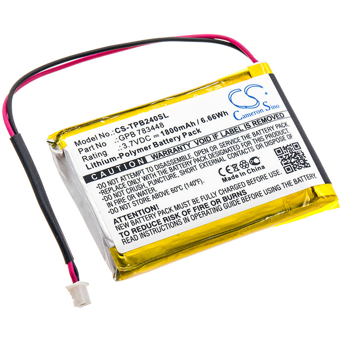 CS-TPB240SL : Battery for Telex Transmitter PB24ND-TX, PB24ND-TX, PB24N - Replaces Telex GPB 783448