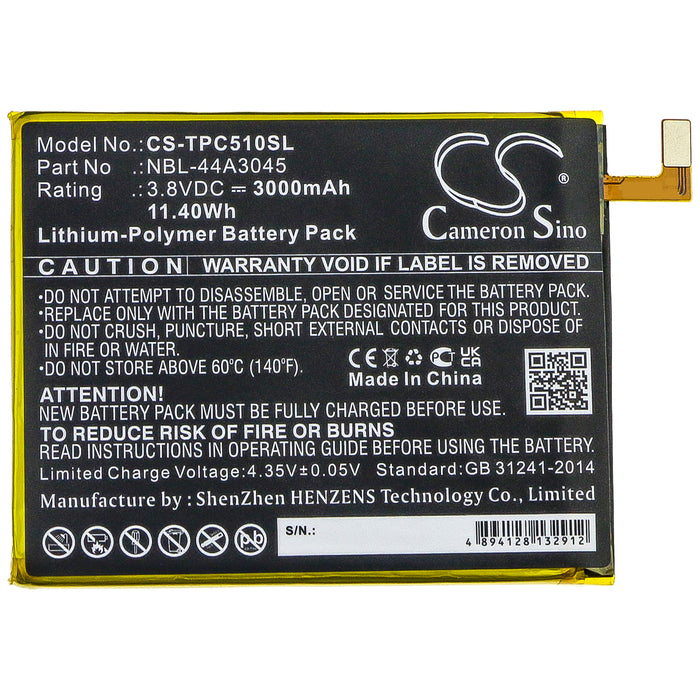 CS-TPC510SL : Battery for Neffos C5 Max, TP702A, C5 Max LTE Dual SIM and others - Replaces Neffos NBL-44A3045