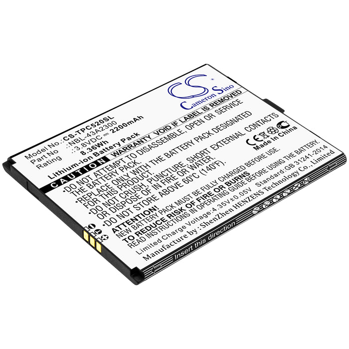 CS-TPC520SL : Battery for Neffos C5A, C5A Dual SIM, TP703A - Replaces Neffos NBL-43A2300