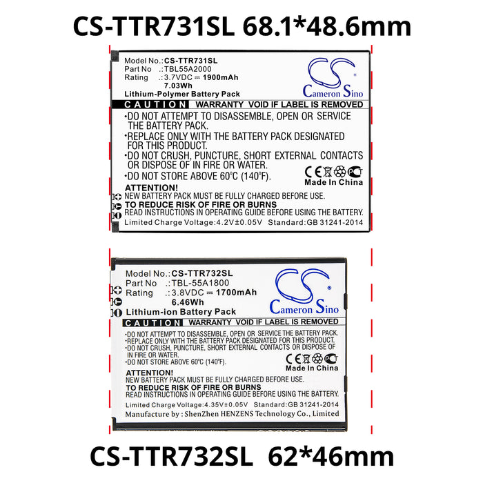 CS-TTR731SL : Battery for TP-Link M7310, M7350 ver 4.0 - Replaces TP-Link TBL55A2000