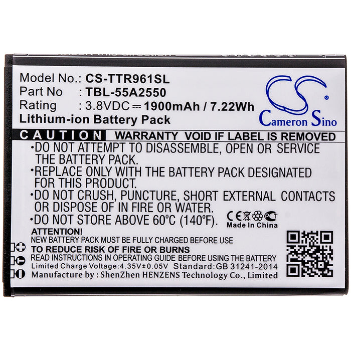 CS-TTR961SL : Battery for TP-Link TL-TR961, M7350, M7350 Ver 2 - Replaces TP-Link TBL-55A2550