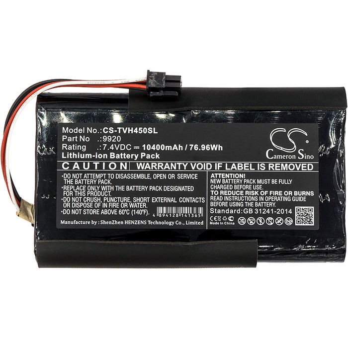 CS-TVH450SL : Battery for Televes H45, H60 - Replaces Televes 9920, 2ICR18/65-4x088