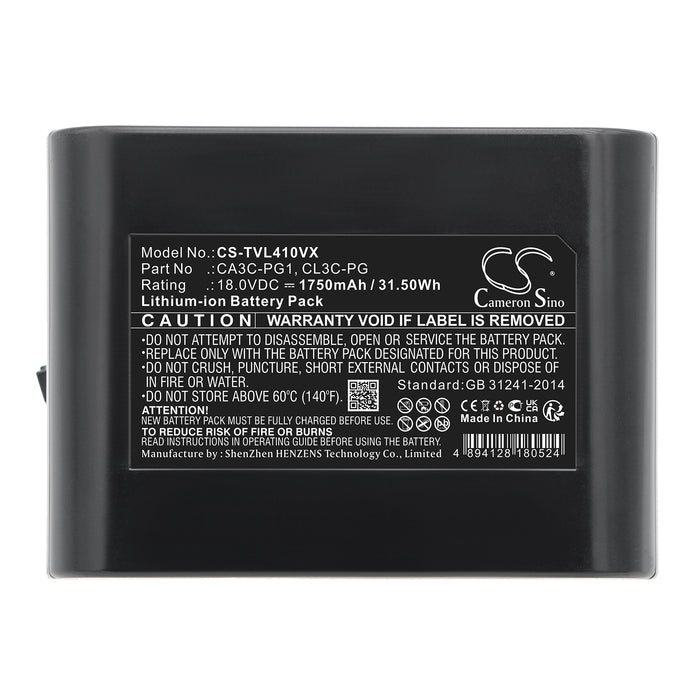 CS-TVL410VX : Battery for Toshiba VC-CL1400, VC-CL1300, CL410AC and others - Replaces Toshiba CA3C-PG1, CL3C-PG, 41479025 and others