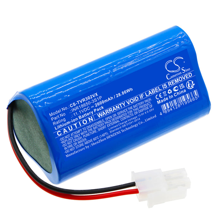 CS-TVR302VX : Battery for TOTAL TVCRR30201 - Replaces TOTAL INR18650-3S1P