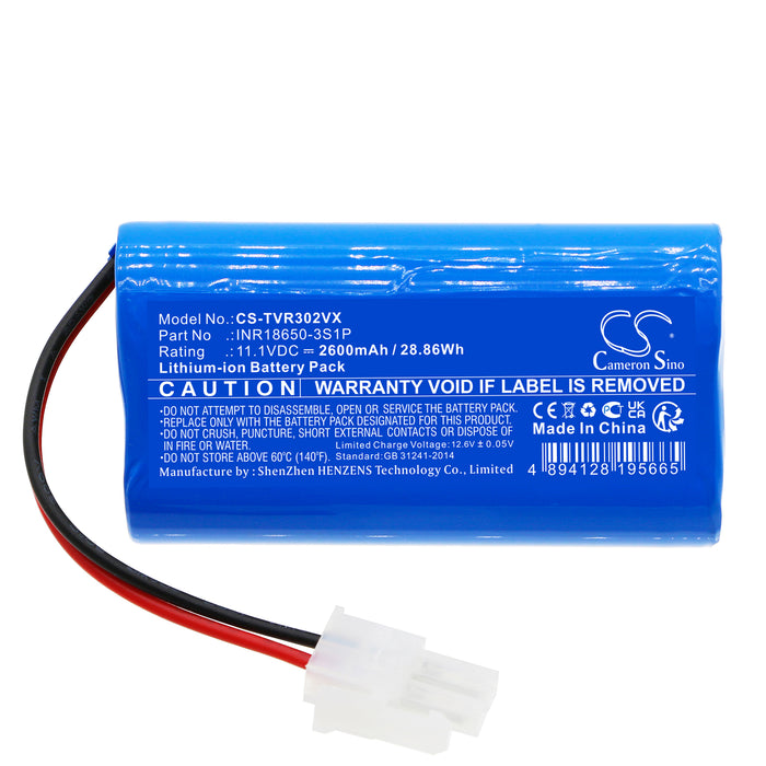 CS-TVR302VX : Battery for TOTAL TVCRR30201 - Replaces TOTAL INR18650-3S1P