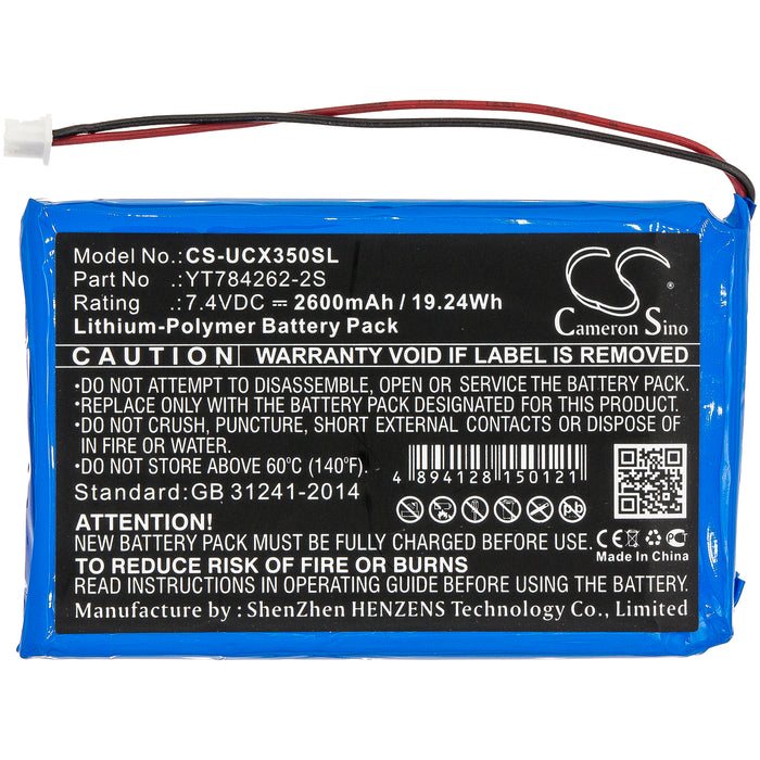 CS-UCX350SL : Battery for Uniwell CX3500 - Replaces Uniwell YT784262-2S