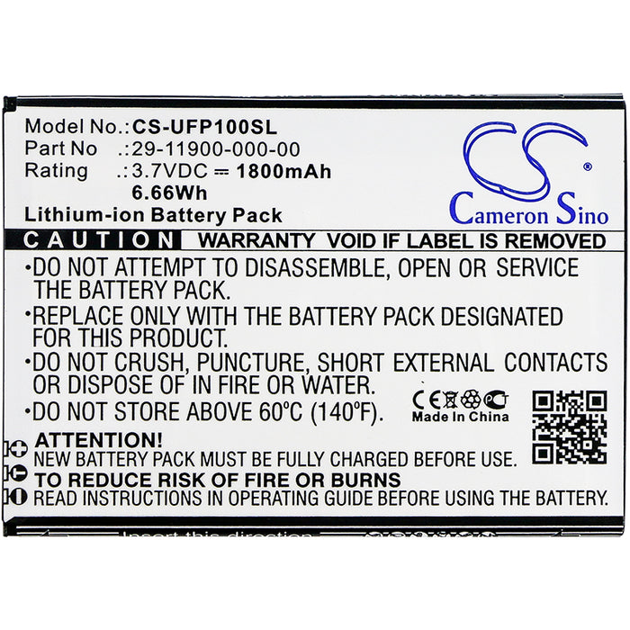 CS-UFP100SL : Battery for Ulefone Paris, U007 - Replaces Ulefone 29-11900-000-00