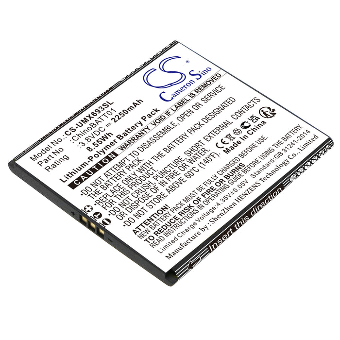 CS-UMX693SL : Battery for UMX Unimax U693CL, U683CL, Unimax U683CL and others - Replaces UMX ChinoBATT01