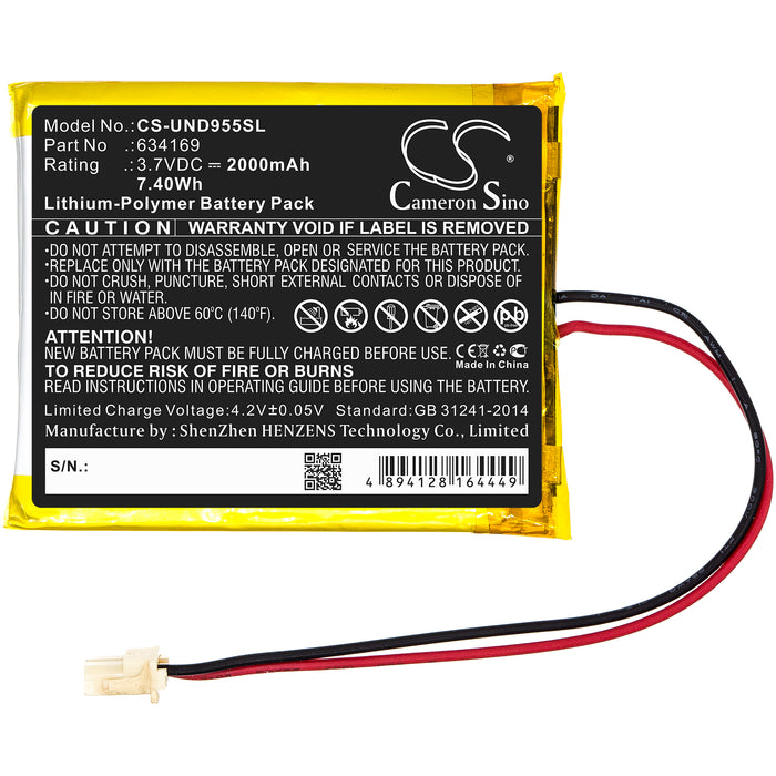 CS-UND955SL : Battery for Uniden Guardian G955, Guardian UDR, UDR744 and others - Replaces Uniden 634169