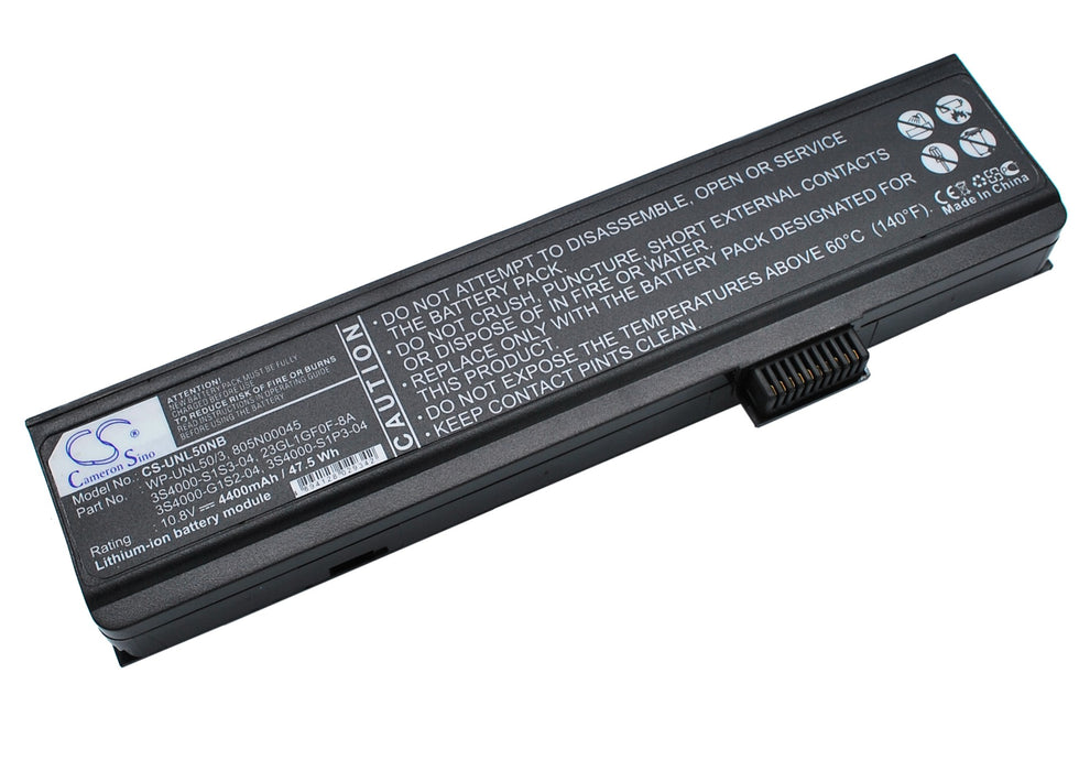 CS-UNL50NB : Battery for Uniwill L50, L50II0, L50II5 and others - Replaces Uniwill L50-3S4400-S1S5, L50-3S4000-S1P3, L50-3S4000- C1L1 and others