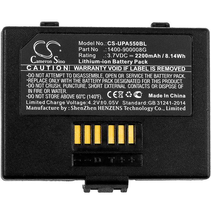 CS-UPA550BL : Battery for Unitech PA550 - Replaces Unitech 1400-900008G