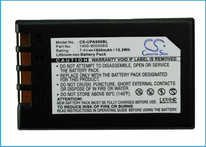 CS-UPA968BL : Battery for Unitech PA968II - Replaces Unitech 1400-900006G