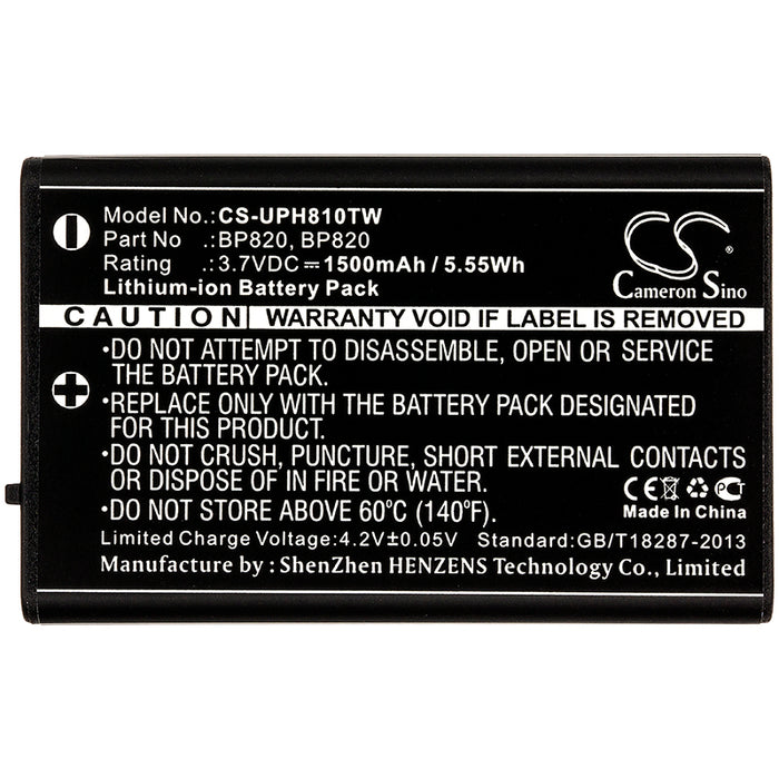 CS-UPH810TW : Battery for Uniden UH810, UH810S, UH820S - Replaces Uniden BP820, BP-820