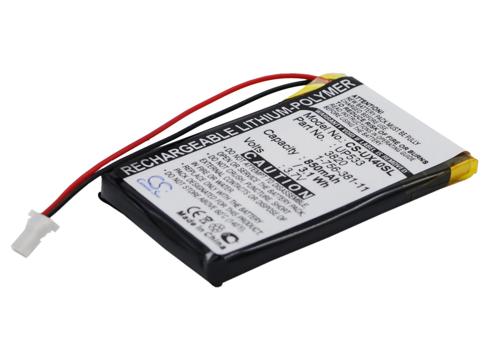 CS-UX40SL : Battery for Sony Clie PEG-UX40, Clie PEG-UX50 - Replaces Sony UP553, 1-756-381-11