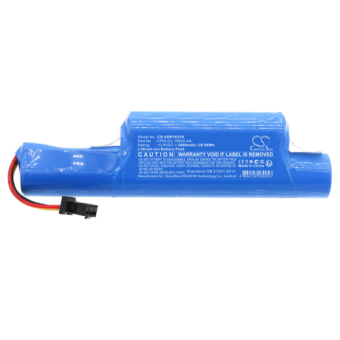 CS-VDR102VX : Battery for Vileda VR One, VR 102, VR 201 PetPro and others - Replaces Vileda 0769-03, 18650-AA