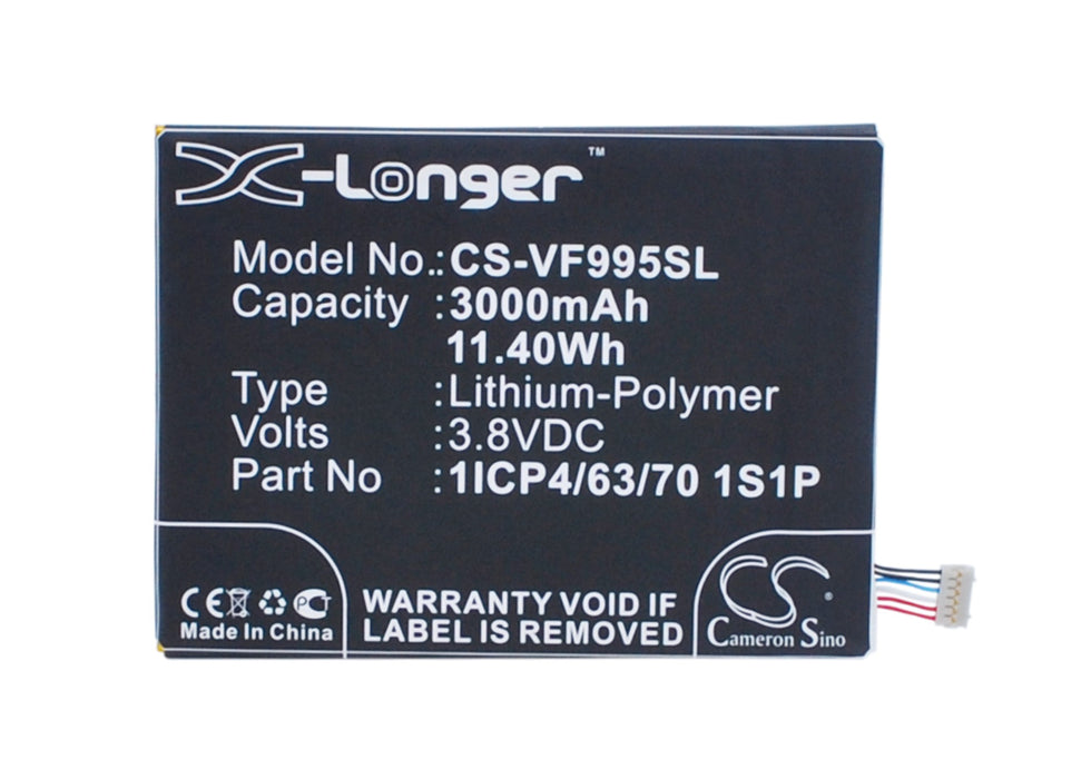 CS-VF995SL : Battery for Vodafone Smart ultra 6, V995, V995N and others - Replaces Vodafone 1ICP4/63/70 1S1P