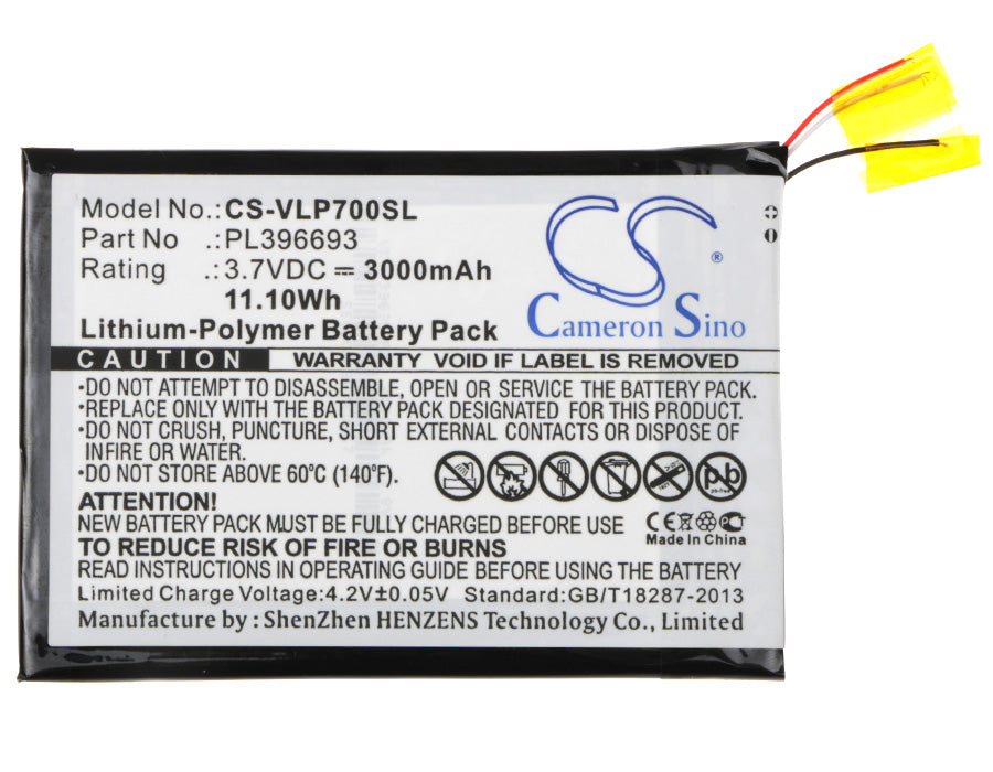 CS-VLP700SL : Battery for Visual Land Prestige 7G 7", ME-7G-8GB - Replaces Visual Land PL396693