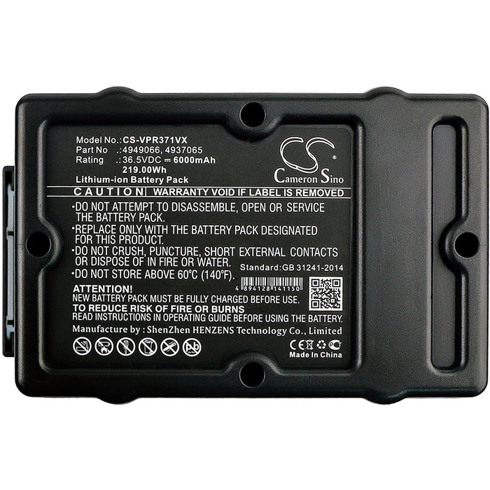 CS-VPR371VX : Battery for WOLF Garten Power 37, Power 40, Hybrid Power 37 and others - Replaces WOLF Garten 4949066, PACK 1, 4937065