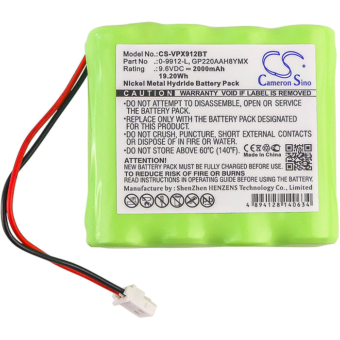 CS-VPX912BT : Battery for Visonic 0-100459, 0-100498, 0-100535 and others - Replaces Visonic 0-9912-L, GP220AAH8YMX, GP180AAM8YMX and others