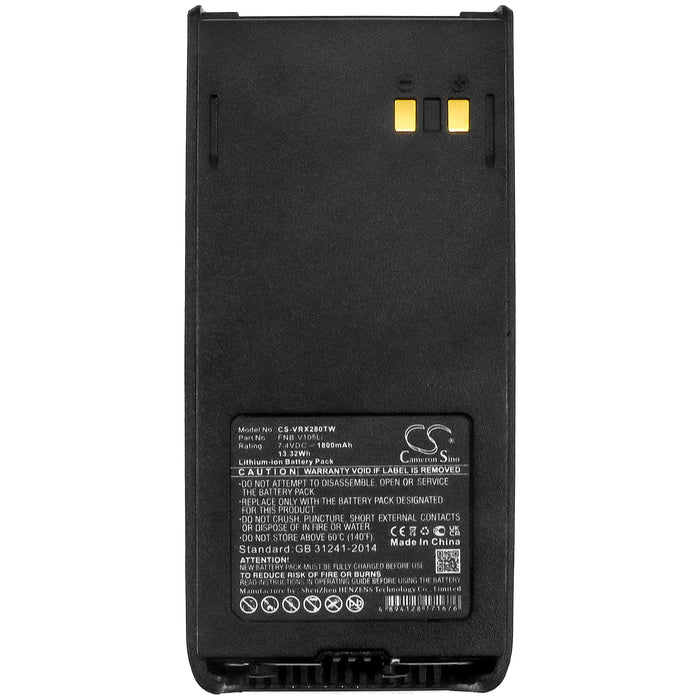 CS-VRX280TW : Battery for Vertex HX280S, HX280, HX280E and others - Replaces Vertex FNB-V105Li