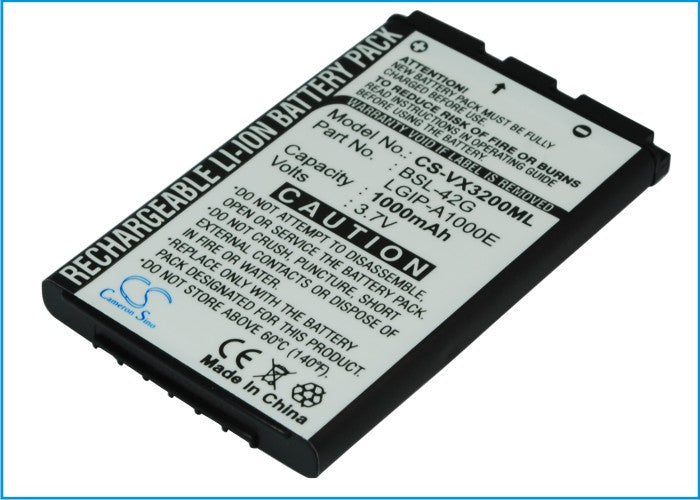 CS-VX3200ML : Battery for LG VX6100, VX4700, AX5000 and others - Replaces LG SBPL0075701, SBPL0081101, SBPL0074301 and others