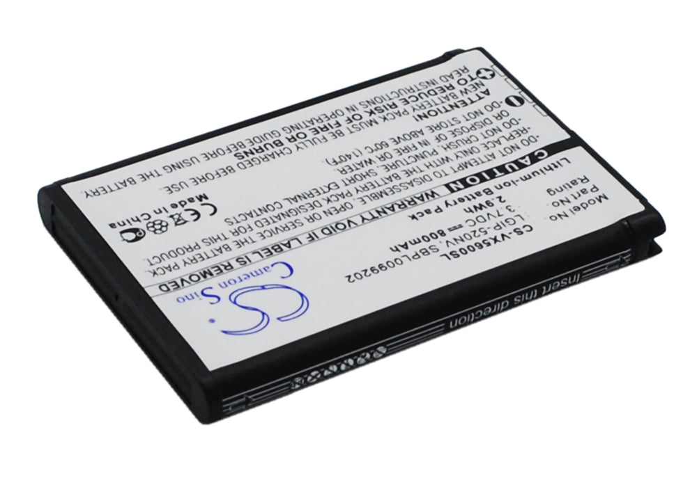 CS-VX5600SL : Battery for Verizon UN150 Envoy, VN150, Revere and others - Replaces Verizon LGIP-520NV-2, SBPL0102702, LGIP-520NV and others