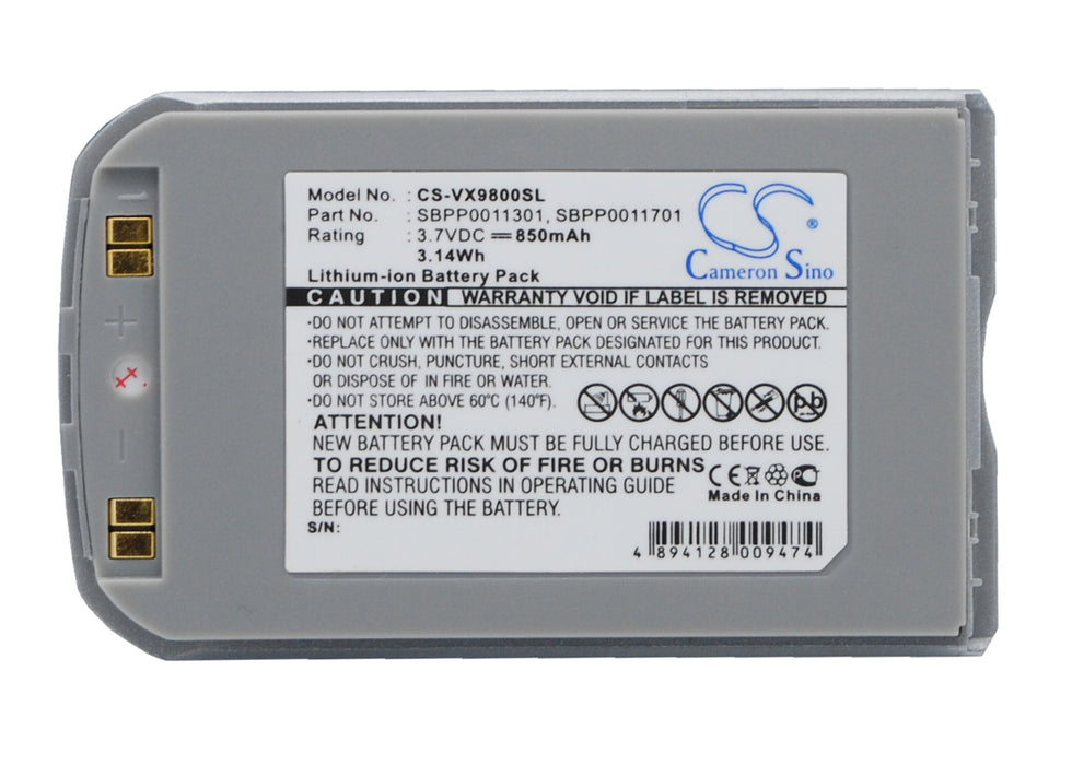 CS-VX9800SL : Battery for LG VX9800, VX-9800, V - Replaces LG SBPP0011301, SBPP0011701