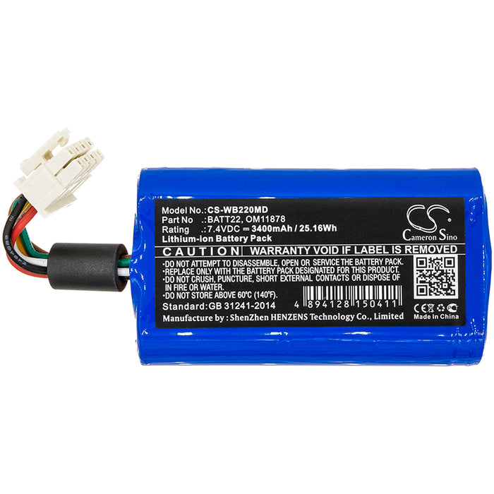 CS-WB220MD : Battery for Welch-Allyn Connex Spot Monitor, Grason-Stadler, Protocol and others - Replaces Welch-Allyn BATT22, OM11878, 901000 and others