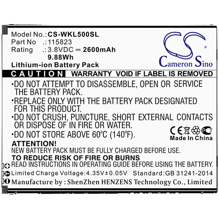 CS-WKL500SL : Battery for Wiko Lenny 5 - Replaces Wiko 115823