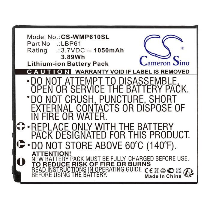 CS-WMP610SL : Battery for Wisycom MRP61 Transmitter - Replaces Wisycom LBP61