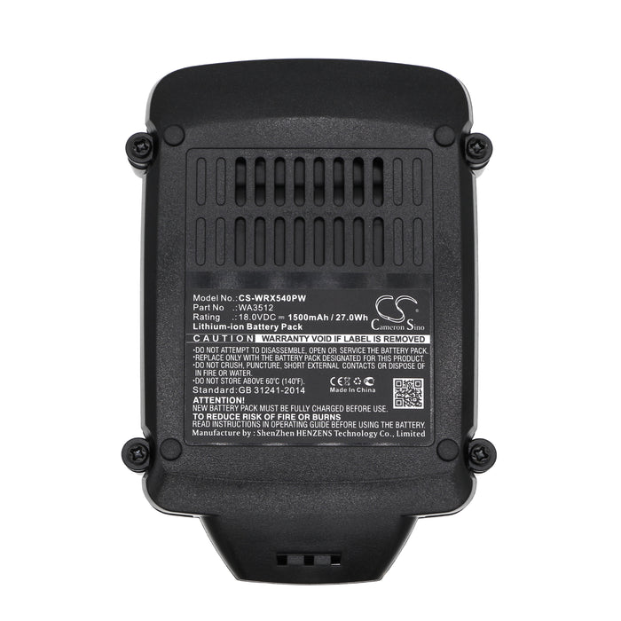 CS-WRX540PW : Battery for AL-KO Trimmer GTLi 18V Comfort, Rasentrimmer GTLi - Replaces Worx WA3551.1, WA3572, WA3512 and others