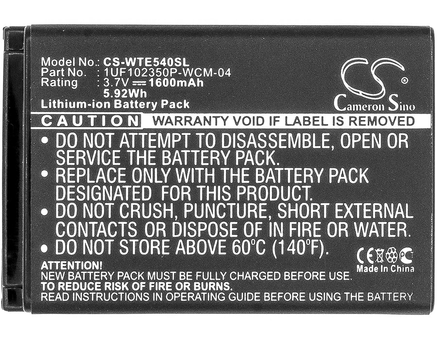 CS-WTE540SL : Battery for Wacom Intuos4 wireless, PTK-540WL, PTK-540WL-EN - Replaces Wacom ACK-40203, 1UF102350P-WCM-03, CP-GWL04 and others