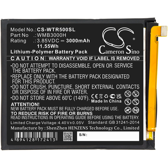 CS-WTR500SL : Battery for WALTON Primo R5 - Replaces WALTON WMB3000H