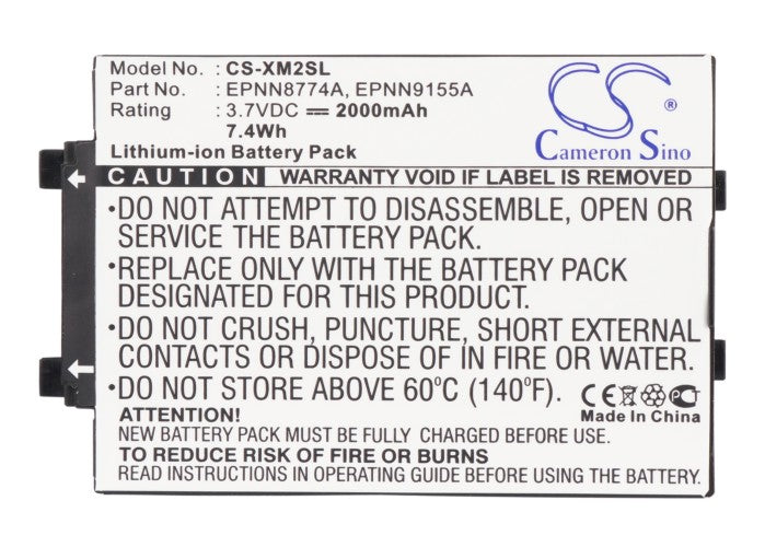 CS-XM2SL: 3.7v Li-ION battery, replaces EPNN8774A, GEX-AIRWARE1, XMTSZ01322-02, XMTSZ03089-00, EPNN9155A, 9S022 etc.7
