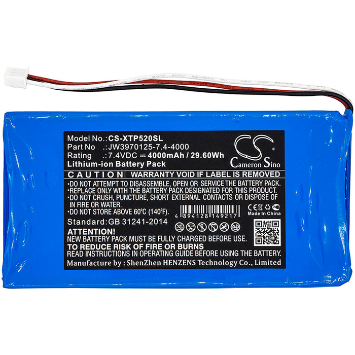 CS-XTP520SL : Battery for XTOOL P52 - Replaces XTOOL JW3970125-7.4-4000