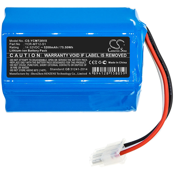 CS-YCM720VX : Battery for iCLEBO Omega, O5, YCR-M07-20W and others - Replaces iCLEBO YCR-MT12-S1, YCR-M07-20W