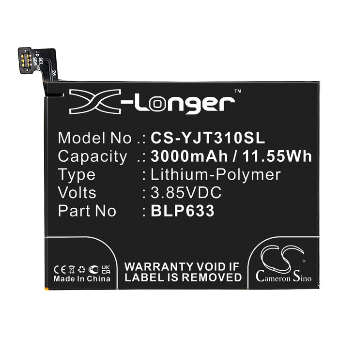 CS-YJT310SL : Battery for OnePlus 3T, 3T Dual SIM, Rain and others - Replaces OnePlus BLP633