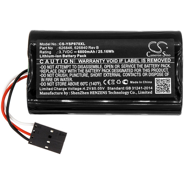 CS-YSP870XL : Battery for YSI ProDSS, 626870-1, 626870-2 and others - Replaces YSI 626846, 626840 Rev B