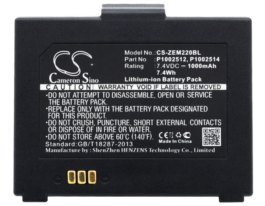 CS-ZEM220BL : Battery for Zebra EM 220, EM 220 Mobile Printer, EM220 and others - Replaces Zebra P1002512, P1002514, AK18913-001