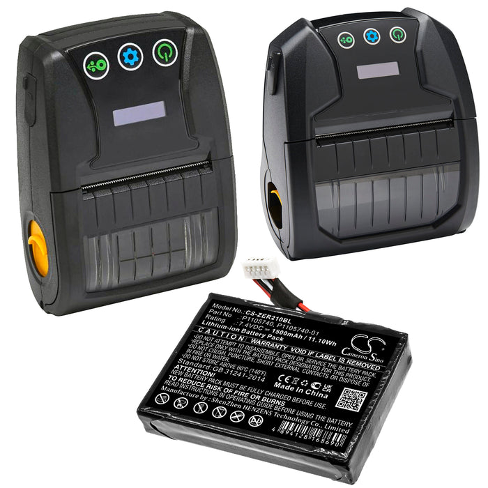 CS-ZER210BL : Battery for Zebra ZQ200, ZQ210, ZQ220 and others - Replaces Zebra P1105740, P1105740-01